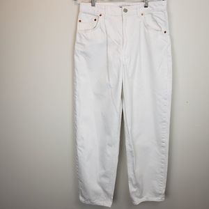 White Zara Relax Fit Jeans Size 8